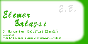 elemer balazsi business card